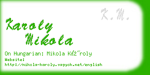 karoly mikola business card